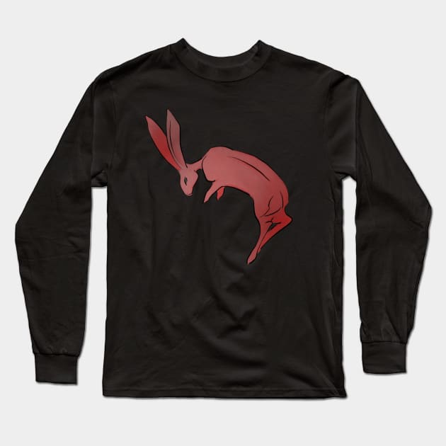 Dancing Red Rabbit Long Sleeve T-Shirt by babygunz47